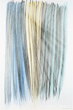 Hans Hartung (Lipsia 1904 - Antibes 1989)"P1960-303" 1960pastello su...