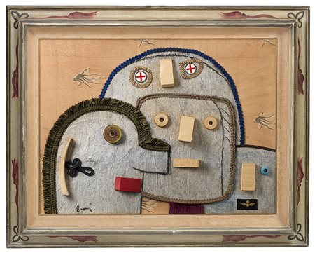 Enrico Baj (Milano 1924 - Vergiate 2003)"Riunione" 1973acrilico e assemblage...
