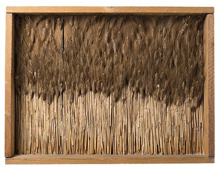 Mario Ceroli (Castel Frentano 1938)"Eleusi" 1980scultura in legno e spighe di...