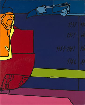 Valerio Adami (Bologna 1935)"Autobiografia" 1975acrilico su telacm...