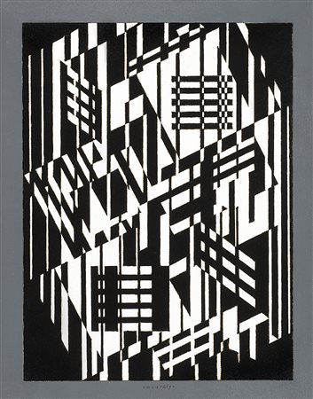 Victor Vasarely (Pecs 1906 - Parigi 1997) "Senza titolo" 1959 ca. tempera su...