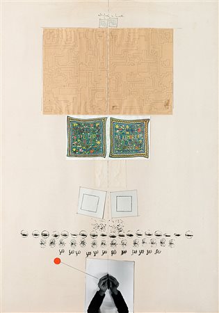 Alighiero Boetti (Torino 1940 - Roma 1994)"Due mani e una matita (da figura a...