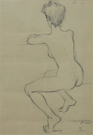 ALESSANDRI LORENZO Torino 1927 - 2000 "Nudo" 13/10/1994 47,5x33 disegno a...