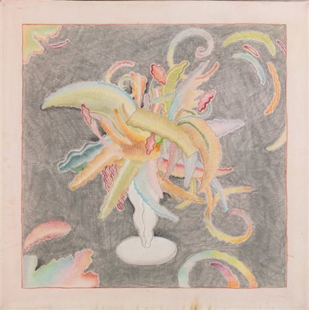 ALINARI LUCA Firenze 1943 "Fantasia" 60x60 tecnica mista su tela Opera...