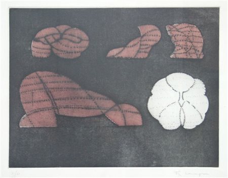 AUTORE NON IDENTIFICATO "Composizione" 48,5x63 foglio, 31,5x42 litografia es....