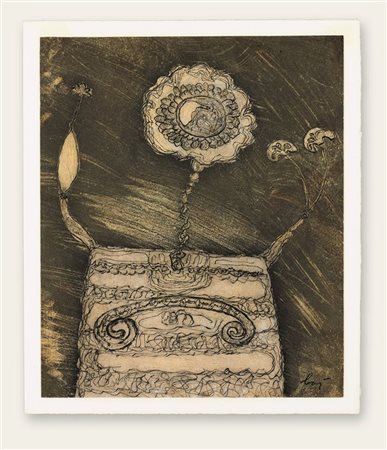 BAJ ENRICO Milano 1924 - 2003 "Senza titolo" 1966 30x25 litografia es.: 48/70...