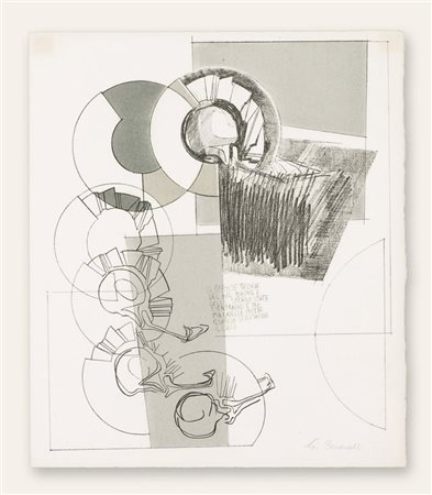 BENEVELLI "Senza titolo" 1966 30x25 litografia es.: 48/70 Opera firmata in...