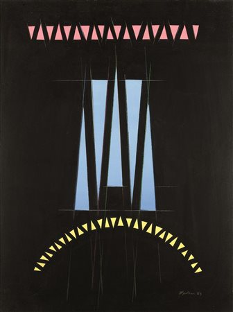 BERTONE ANTONIO Torino 1920 - 2008 "Altius tenda" 1989 80x60 tecnica mista su...