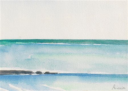 BIASION RENZO Treviso 1914 - 1997 Firenze "Marina" 13x18,5 acquerello su...