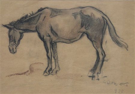 BOETTO GIULIO Torino 1894 - 1967 "Asinello" 1927 19x28,5 carboncino su carta...