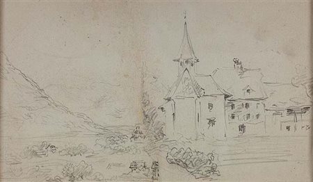 BOSSOLI CARLO Lugano 1815 - 1884 Torino "Paesaggio" (al retro altro...