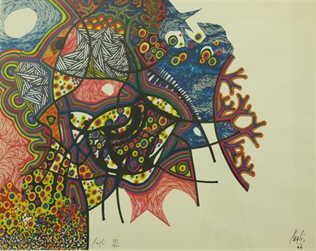 CAGLI CORRADO Ancona 1910 - 1976 Roma "Senza titolo" 1974 60x79 foglio, 52x66...