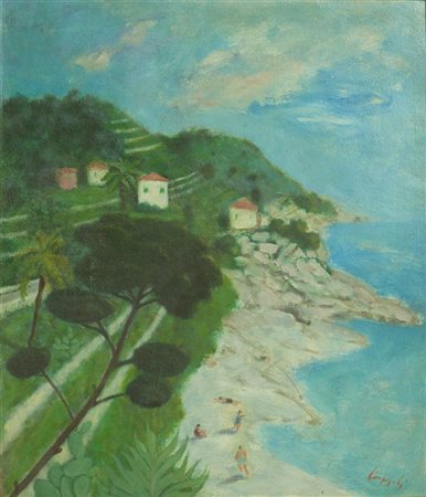 CAMPAGNOLI ADALBERTO Verona 1905 - 1983 Torino "Riviera ligure" 1970 56x48...