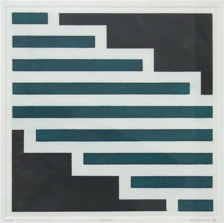 CARRINO M . "Gamma" 63x48 foglio, 30x31 litografia es. 31/60 Opera firmata in...