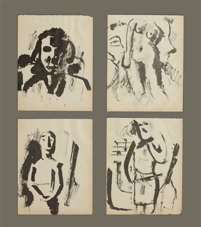 CHICCO RICCARDO Torino 1910 - 1973 "Personaggi" 15x12 ca (per pezzo)...