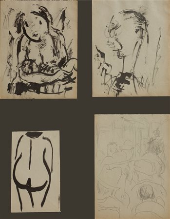 CHICCO RICCARDO Torino 1910 - 1973 "Personaggi" 15x12; 15x12; 12,5x7,5; 16x12...