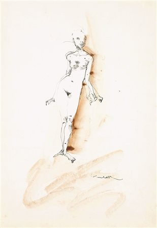 COLOMBOTTO ROSSO ENRICO Torino 1925 "Figura" 48x33 china acquerellata su...