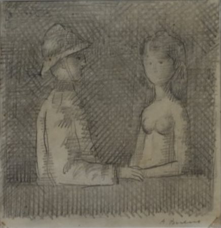 Antonio Bueno (Berlino 1918 - Fiesole 1984) Il pompiere e la modella Anni 70...