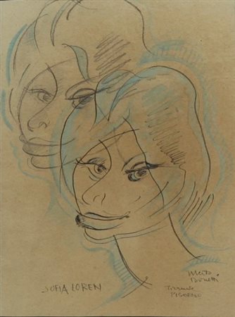 Uberto Bonetti (Viareggio 1909 - Viareggio 1993) Sofia Loren Anni 50...