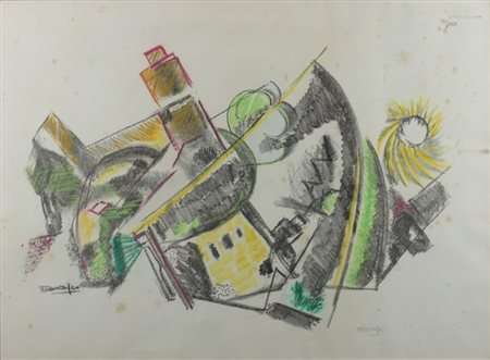 Antonio Marasco (Nicastro 1896 - Firenze 1975) Composizione futurista...