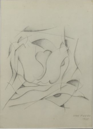 Ugo Pozzo (Torino 1900 - Torino 1981) Nudi 1937 Dim.30x22 Matita su...