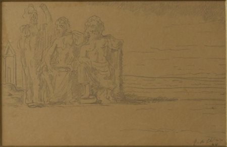 Giorgio De Chirico (Volo 1888 - Roma 1978) Filosofi e tempio Inizio anni 40...