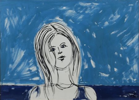 Tano Festa (Roma 1938 - Roma 1988) Ritratto di Antonella Amendola 1976...