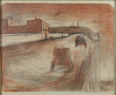 Carlo Carrà (Quargnento 1881 - Milano 1966) Studio per il Lingotto 1937...