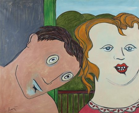 Enrico Baj (Milano 1924 - Vergiate 2003) Baci Perugina 1963 Dim.81x99 Olio su...