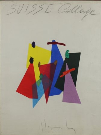 Aldo Mondino (Torino 1938 - Torino 2005) Suisse collage 1974 Dim.75x55...