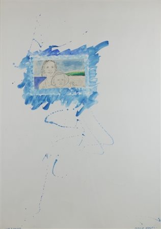 Franco Angeli (Roma 1935 - Roma 1988) Livia e Marietta 1978 Dim.100x70 Matita...