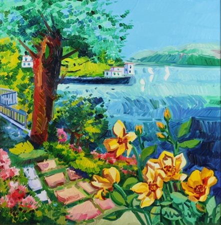 Athos Faccincani (Peschiera Del Garda 1951) Poesia sul lago 2006 Dim.50x50...