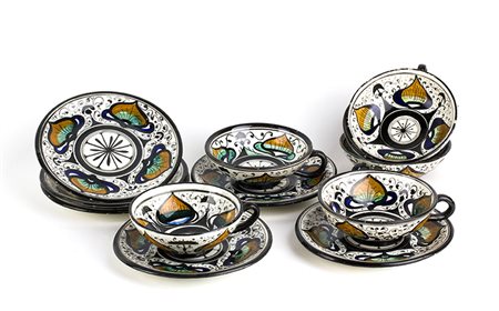 TORQUATO CASTELLANIRoma, 1846 - 1931 Servizio da tè composto da sei coppette...