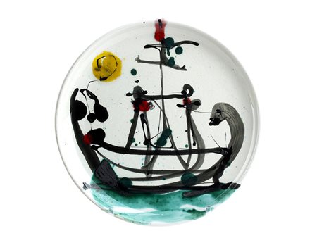 ANTONIO SABATELLIAlbisola, 1922 - 2001 Piatto con veliero, 1982 Ceramica,...