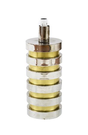 ROMEO REGA (nello stile di) Lampada da tavolo, Anni ‘70 Ottone e metallo...