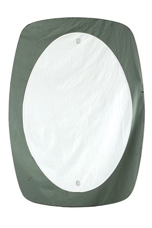 FONTANA ARTE (nello stile di) Specchiera ovale, Anni ‘70 Vetro, 76,5 x 52 cm