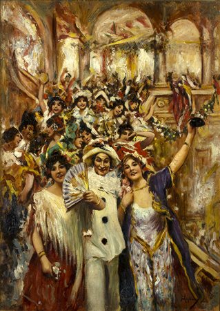 VINCENZO MIGLIARONapoli, 1858 - 1938 Festa a Piedigrotta Olio su tavola, 34 x...