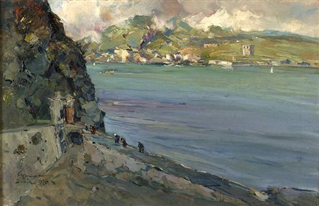 GIUSEPPE CASCIAROOrtelle, 1863 - Napoli, 1941 Ischia, 1920 Olio su tela, 43 x...
