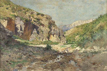 ENRICO COLEMANRoma, 1846 - 1911 Paesaggio Acquarello su carta, 42 x 55,5 cm...