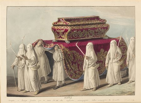 AA. VV. Venti acquerelli e cinque acqueforti raffiguranti funerali delle...
