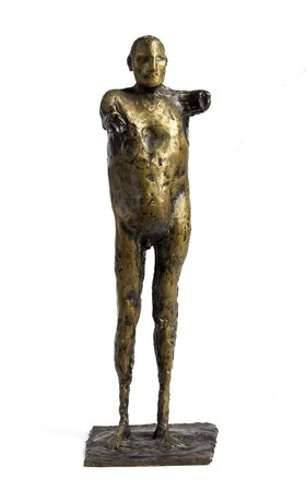 AUGUSTO PEREZMessina, 1929 - Napoli, 2000 Figura maschile Scultura in bronzo,...