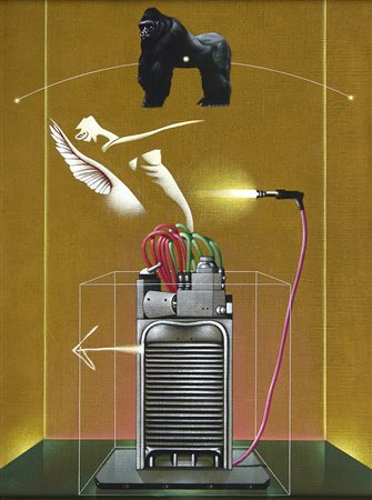 SERGIO SARRITorino, 1938 Studio per “L’Angelo e la Bestia”, 1983 Olio su...