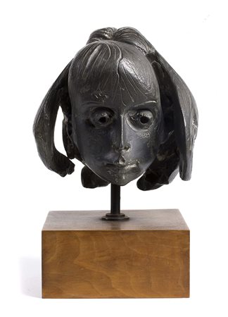 FLORIANO BODINIGemonio, 1933 - Milano, 2005 Testa di fanciulla Scultura in...