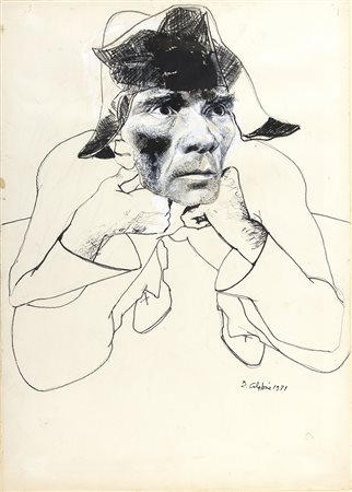 ENNIO CALABRIATripoli (Libia), 1937 Ritratto di Pasolini, 1971 Tecnica mista...
