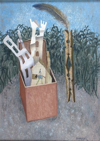 ENRICO BENAGLIARoma, 1938 La città dimenticata, 1984 Olio su tela, 70 x 50 cm...