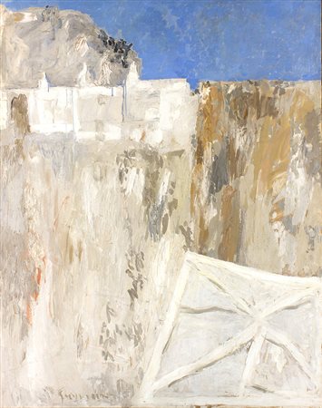 ALBERTO GIANQUINTOVenezia, 1929 - Jesolo, 2003 Paesaggio a Lipari Olio su...