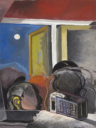 LUIGI GUERRICCHIOMatera, 1932 - 1996 La radio dell’emigrante, 1970 Olio su...