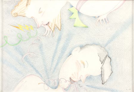 LUCA ALINARIFirenze, 1943 Figure, Anni ‘80 Matite colorate su carta, 25,3 x...