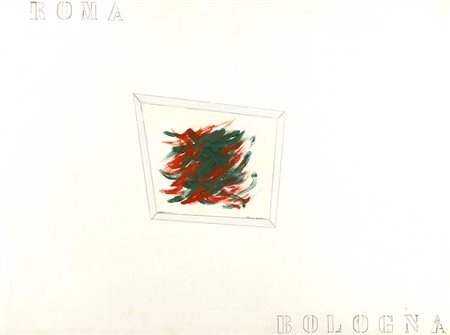FRANCO ANGELIRoma, 1935 - 1988 Roma-Bologna, Anni ‘60 Olio e matita su carta,...