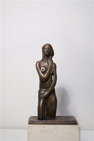 PAOLA de GREGORIO Fanciullina Tuttotondo Bronzo cm h 22